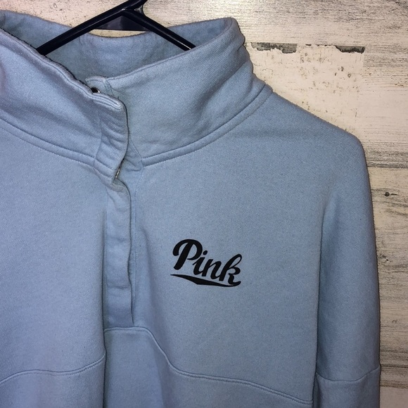 PINK Victoria's Secret quarter button up Blue/black Size small sweatshirt PINK‌ - Picture 5 of 10